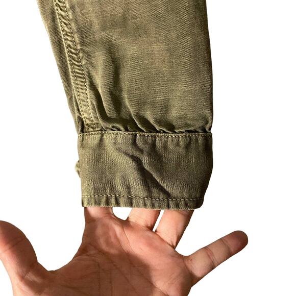 Loft Army Green Utility Mock Neck Full Zip Jacket Women Sz XSP - Picture 7 of 8